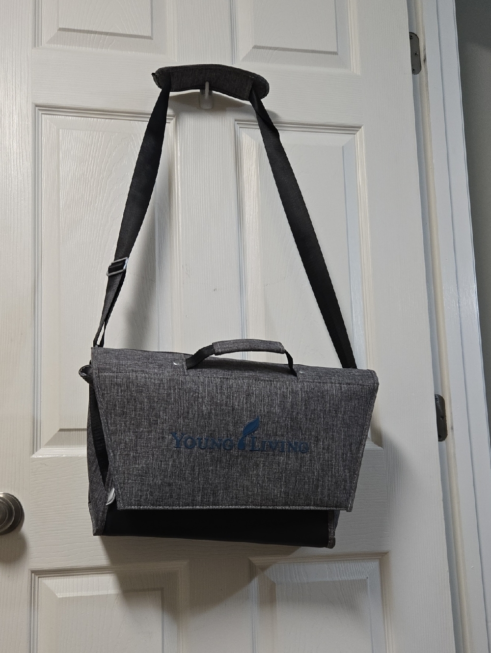 Young Living Charcoal Gray Messenger Bag with Adjustable Strap
